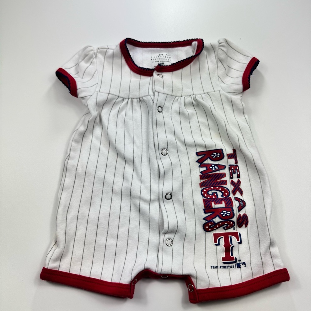 Texas Rangers Baseball Genuine Merchandise Baby Girl's Body Suit Size 3/6 Months